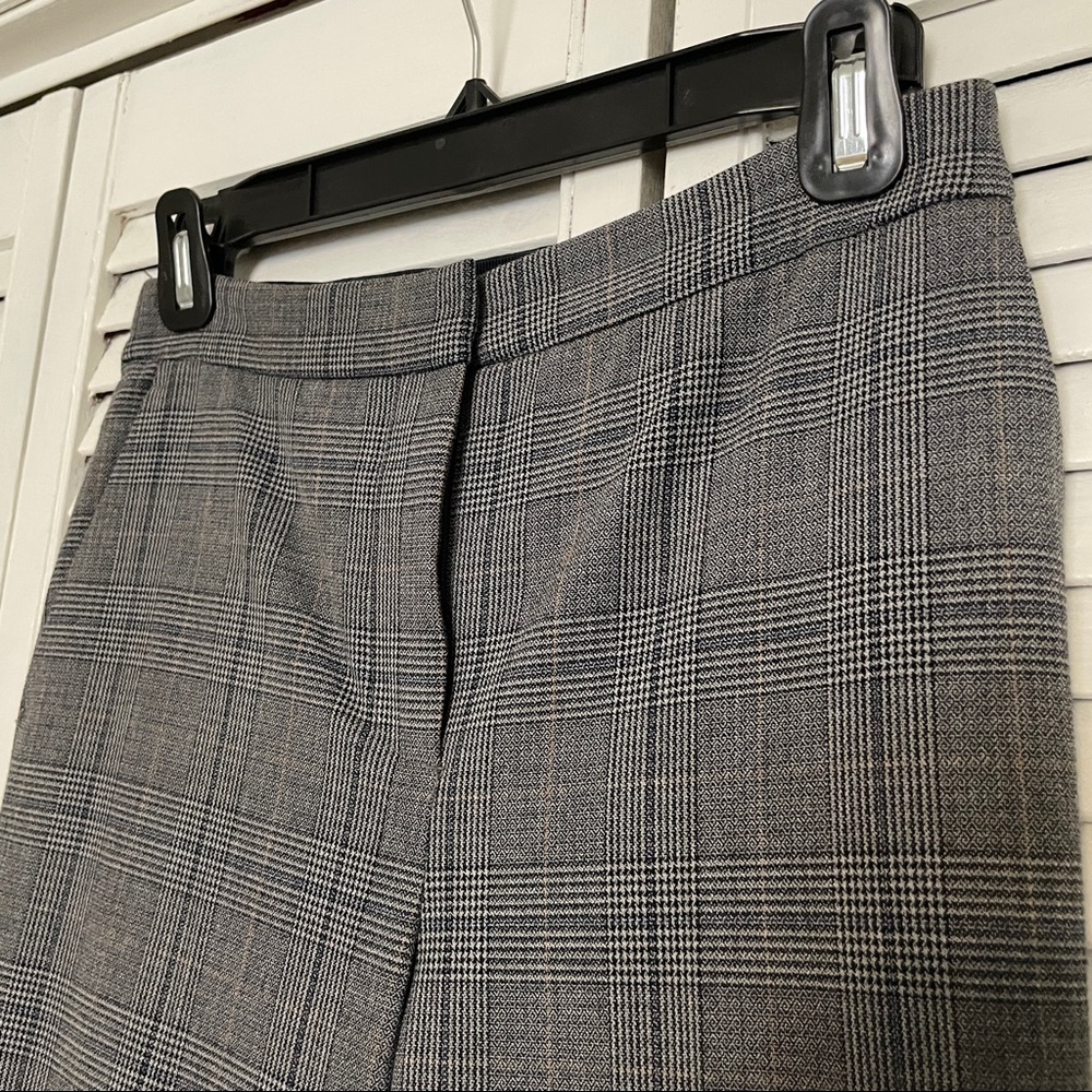 Zara Basic Cropped Checkered Slacks S - image 3